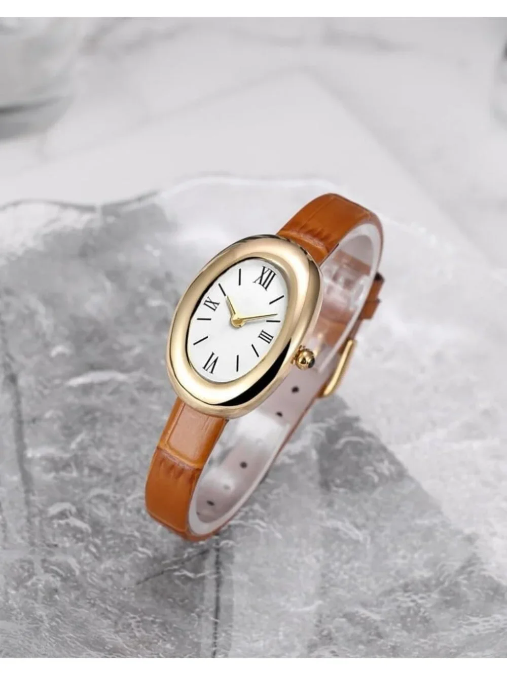 Women's Gold Analog Quartz Elegant Dial Bangle Vintage Bracelet Wrist Watch